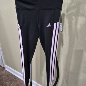 Adidas Kids Black and Pink Leggings Size M, L, XL